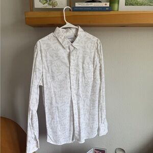Men's White Floral Patterned Shirt